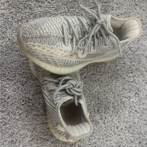 Gray and Cream Knit Sneakers
